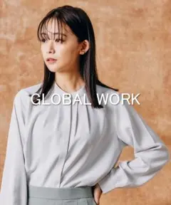 【新品タグ付き】global work オテラク2wayボウタイブラウス