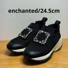 enchanted ビジュー 厚底 スニーカー ブラック 24.5cm