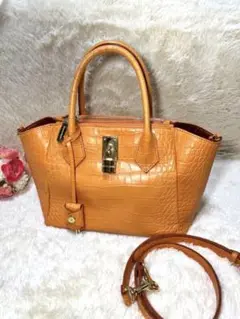 希少品⭐️サマンサ タバサ アゼルラフィー クロコ型押し 2way レザーバッグ