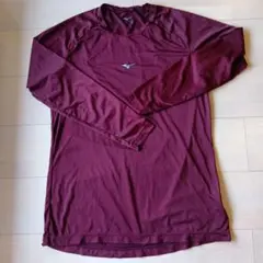 Mizuno エンジ 長袖アンダーシャツ サイズL
