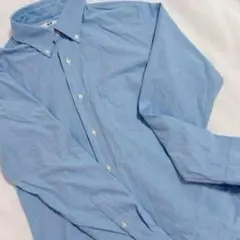 ユニクロ　UNIQLO 水色 長袖シャツ M