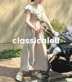 classicalelf マルチウェイつけ襟付ギャザーデザインワンピース