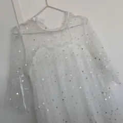 星柄シースルーパーティードレス