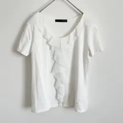 オクトーブル　Tシャツ　白　フリル　シンプル
