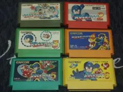 ファミコンソフト ジャンク ロックマン2-6 & ロックボード 6本セット