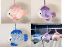 可愛い3点魚プレゼントおもちゃハンドメイドキーホルダーストラップペンダント