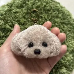 ＊うるうるトイプードル　毛糸キーホルダー＊ぬいぐるみマスコット　アプリコット　犬