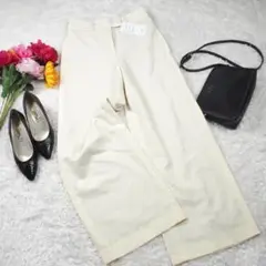 Y6230*最高級☆トゥモローランド☆極美品☆フレア☆ワイドパンツ☆白ホワイト