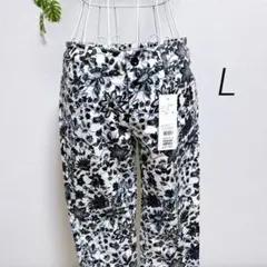 新品！イッツインターナショナル・花柄カジュアルパンツ Lサイズ