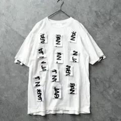 Lau made in japan ホワイト Tシャツ テープ装飾 日本製