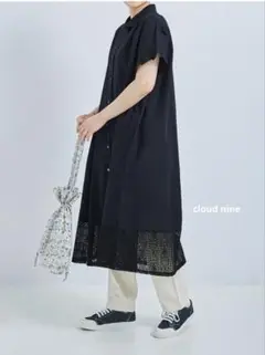【美品】クラウドナイン 裾レース使いワンピース ブラック M〜L