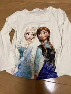 アナと雪の女王 長袖カットソー　4-6Y 120 長袖Tシャツ　エルサ　アナ　白