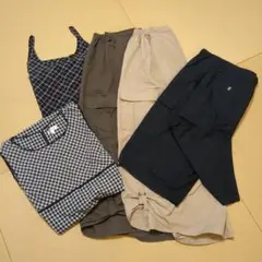 スッキリ見えるマタニティ夏用5着セット白黒ワンピース 、パンツ、スカート