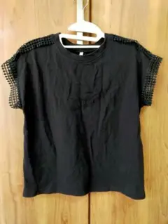 coca　ブラック レース付き Tシャツ 半袖