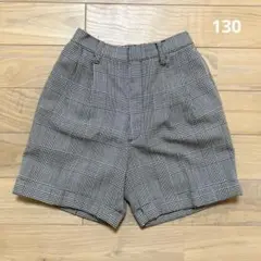 美品 ピノチオ パンツ 半ズボン フォーマル チェック グレー 130