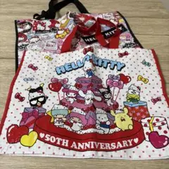 ハローキティ50th ビニールバッグ セリア　2点セット