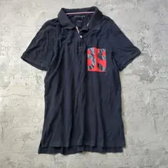 TOMMY HILFIGER トミーヒルフィガー ネイビー コットン ポロシャツ