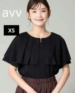 avv ケープスリーブトップス ブラック ブラウス 黒 オフィス