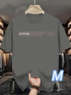 【かるふわT】ライトグレー★Mサイズ《Future》■ゆったりサイズ●シンプルT