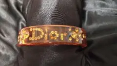 ディオール アクリル バングル クリスタル ビジュー Christian Dior Crystal Star Logo Charm Bracelet - Clear