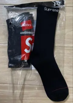 supreme hanes ソックス 靴下 ブラック1足 新品未使用