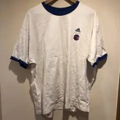 マクドナルドコラボadidas ホワイト/ブルー Tシャツ　リンガーTシャツ