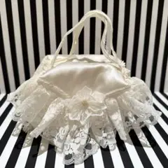 A.leplat ル・プラ❣️さえら　レースポーチ　ホワイト 美品