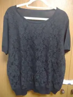 【送料込】ニットトップス　半袖　Ｌサイズ
