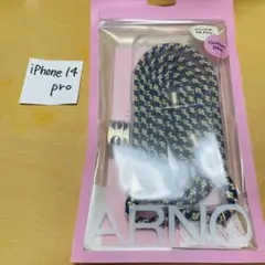 ARNO iPhone 14pro用ショルダーストラップ ゴールド　クリア