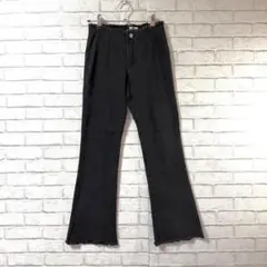 【epine/エピヌ】フレアパンツMブラック ストレッチ 脚長効果