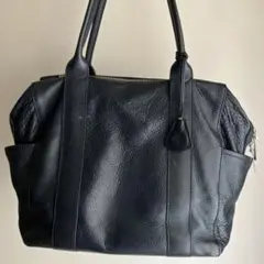 aniary 紺　レザー トートバッグ ビジネスバッグ