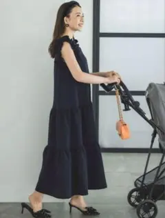【美品】bitnabi ビンナビ　 パルランドレス　ワンピース　ネイビー