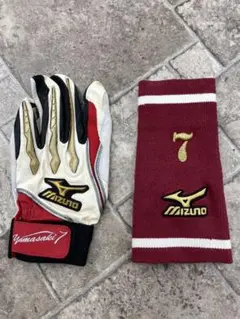プロ野球選手 実使用 バッティンググローブ リストバンド 楽天 山崎武司