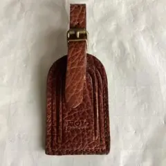新品polo Ralph Lauren 革製　茶系　ネームタッグ／バックチャーム