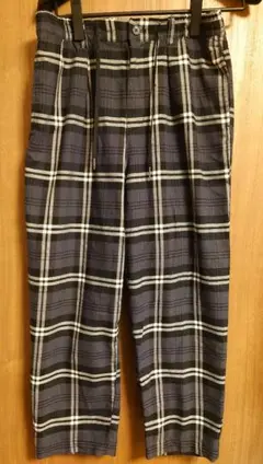 ワイドテーパードパンツ/シェフパンツ/イージーパンツ<無地・チェック>（M）