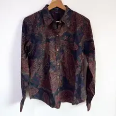 Chaps チャップス 長袖 柄シャツ L コットン 海外古着 ブラウン