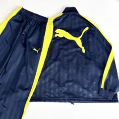 【美品/XL/L】プーマ　ビッグロゴ　ジャージ　セットアップ　イエロー　ネイビー