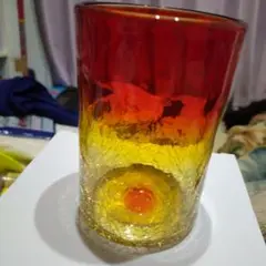 グラデーションガラス容器 赤・オレンジ・黄色
