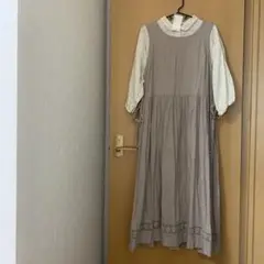 ☘️新品未使用Samansa Mos Mos前後着ジャガードノースリワンピース