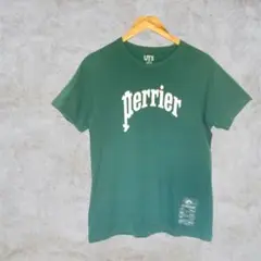 UNIQLO ユニクロ　perrierロゴ Tシャツ グリーン　M
