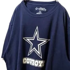 NFLダラスカウボーイズ デカロゴ Tシャツ ネイビー 紺色 2XL 古着