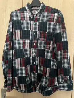 RUGGED FACTORY パッチワークチェック柄長袖シャツ M