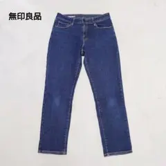 F6-3749　ストレートデニム　スリムフィット　伸縮性　26【無印良品】