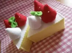フェルトおままごと★いちごショートケーキセットバースデーケーキ記念日ハンドメイド