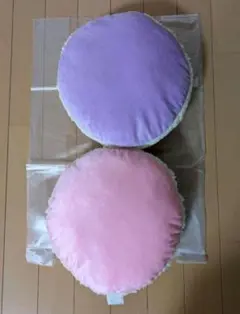 円形マカロンクッション　ピンク ストロベリー