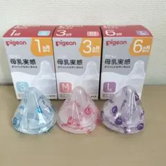 ピジョン 母乳実感哺乳瓶用乳首 S、M、L サイズ 1つずつ