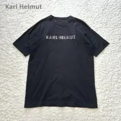 カールヘルム Ｔシャツ ワッペン パッチワーク風ロゴ 異素材 日本製 L