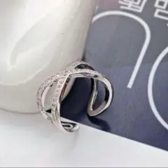 クロスリング ピンキー カレッジ CZダイヤモンド シルバー
