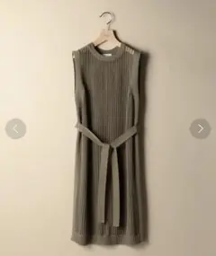 ユナイテッドアローズ　コットンメッシュバックスリットノースリーブワンピース