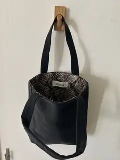 ハンドメイド　帆布縦長トートバッグ